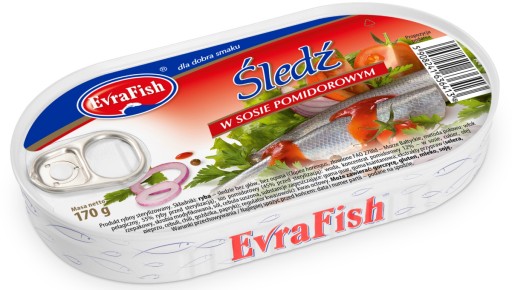 Sleď v paradajkovej omáčke EvraFish 170g