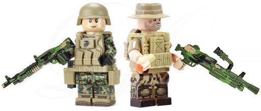 CAMOUFLAGE ZBRANE 1080 herná sada stavebnice armádne zbrane figúrky pištole