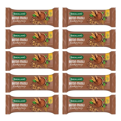 Kakaová cereálna müsli tyčinka Bakalland Ba! 10x30g LEN 100 KCAL za tyčinku