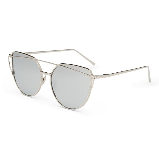 Dámske strieborné slnečné okuliare cat eye SLR