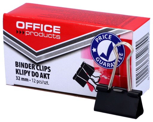 Klipy na dokumenty 32mm ČIERNA KLIPY 12 KS KOVOVÝ Office Depot