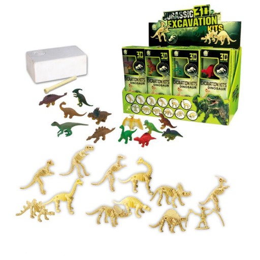 VYKOPÁVANIE DINOSAUR Fosílna SKELETA a POSTAVA