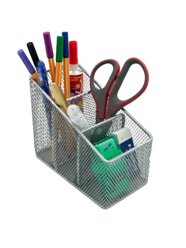 Pen&GO Slanted stolový organizér PG3314 sieťovaný organizér peračník Silver