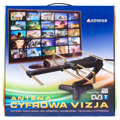 DVB-T / DVB-T2 vnútorná anténa SOWAR VIZJA, bez zosilňovača, 5 dB