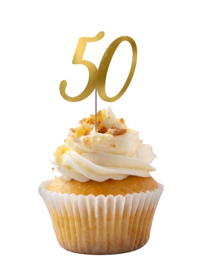 PIKERY narodeninová dekorácia 50 YEARS GOLD, 6 KS