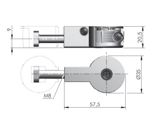 Konektor pre pripojenie pracovných dosiek QUICK 35 M8x64mm BIELY