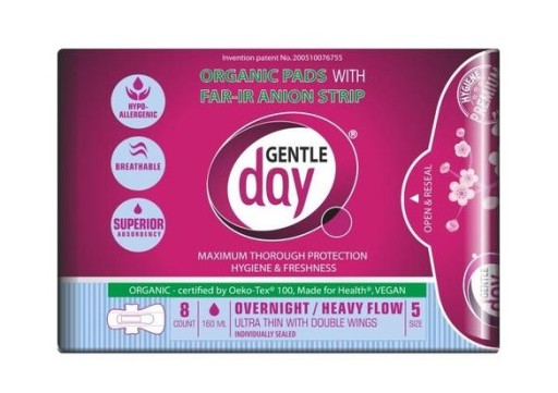 Gentle Day NOC hygienické vložky s aniónovým prúžkom 8 ks.