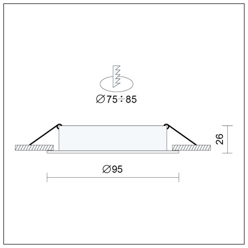 STROPNÝ PODHĽAD LED pod omietku 5W IP54 230V VODOtesný