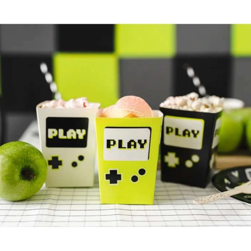 POPCORN BOXES hra HRAJTE gamer SNACKY na PLAYER papier 6 ks
