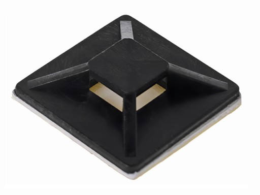 Samolepiaci držiak 20x20mm čierne pásy 100 ks