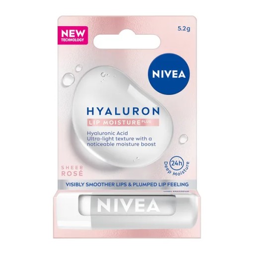 Hydratačný balzam na pery Nivea Hyaluron Lip Moisture Plus Sheer Rose