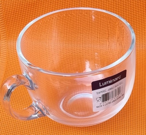 LUMINARC VEĽKÁ JUMBO Šálka priehľadný hrnček na kávu 500ml