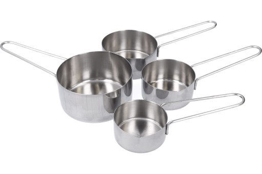 KUCHYŇSKÁ ODMERNÁ SADA 4 KOVOVÝCH LYŽIC V SÚPRAVE OCEL 60/80/125/250 ML