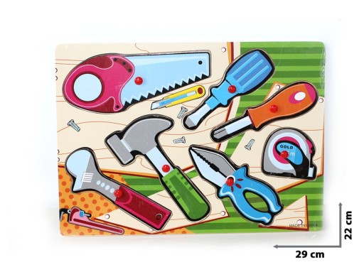 Drevené obrázkové puzzle s náradím