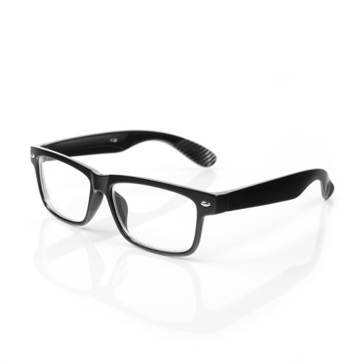 Klasické okuliare Nerd Women Men Blue Control Filter Čierne číre okuliare