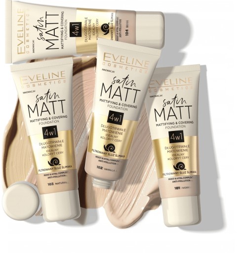Eveline Satin Matt Foundation 4v1 102
