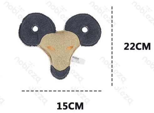 Plyšová hračka RAM s hrkálkou zo silného jutového materiálu pre psíka