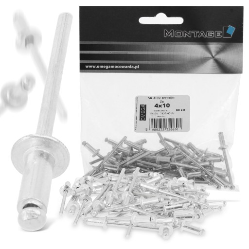 Uslepovacie nity, nerez, nit 4x10, 50 ks