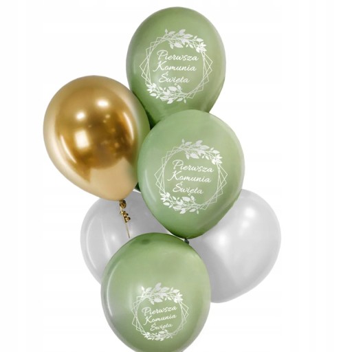 Súprava balónov na prijímanie Prvé sväté prijímanie šesťhran Khaki Shiny Boho 12 ks