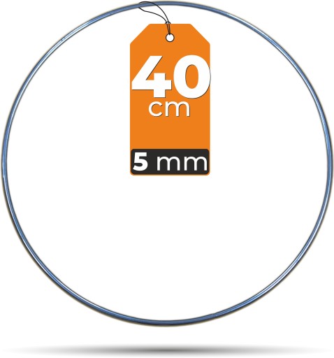 Kovový kruh STRIEBORNÝ makramé 40cm 5mm HRUBÝ DRÔT