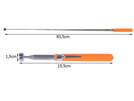 Teleskopický magnetický drapák, dlhý, pevný, 83 cm XXL
