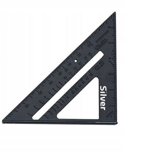 TESARSKY UHOL 180 mm HLINÍKOVÝ SO STRIEBORNÝM PÁDKOM 7