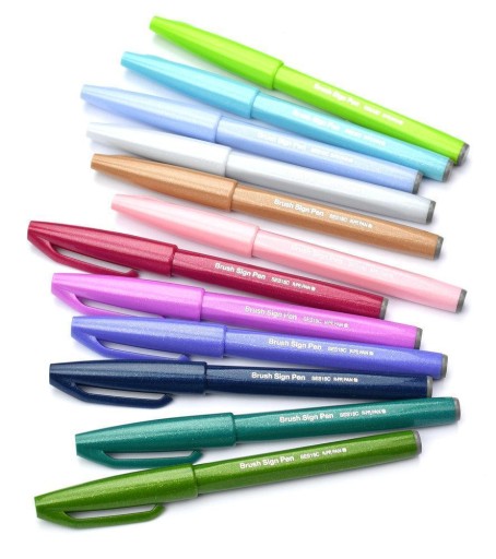 PENTEL Brush Sign Pen SES15 tyrkysové