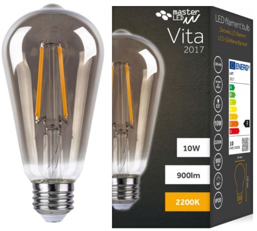 DEKORATÍVNA LED žiarovka E27 VITA vlákno teplá 10W