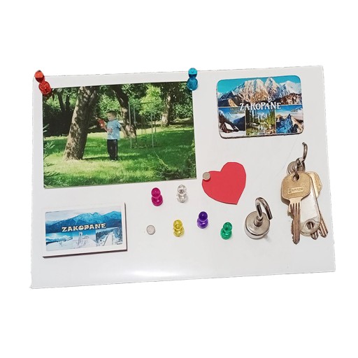 MAGNETICKÁ DOSKA DO CHLADNIČKY, BIELA, S MAGNETMI - LOVEC