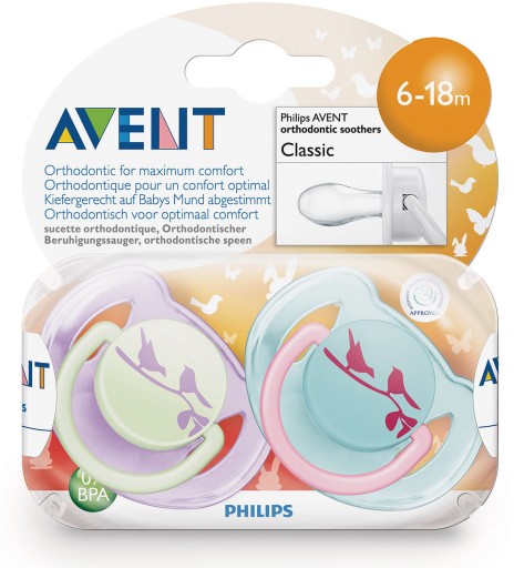 Ortodontický cumlík Philips Avent, symetrický silikón, 6 m +