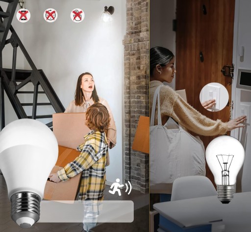E27 LED žiarovka 12W pohybový a súmrakový senzor neutrálna biela mikrovlnná rúra