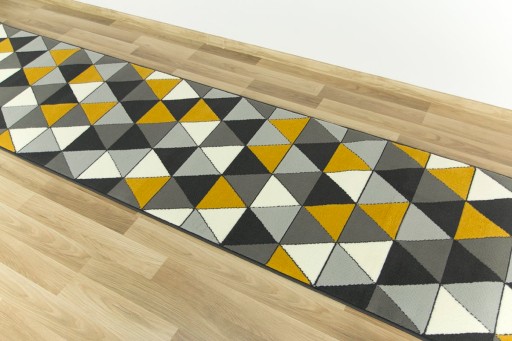 šírka 60 cm GEOMETRICKÝ KOBEREC LUNA HORČICOVÁ SIVÁ TROJUHOLNÍKY