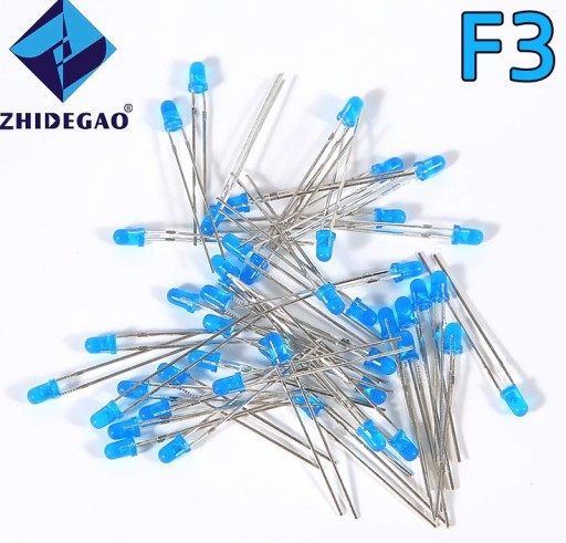3 mm modré LED diódy (25 kusov)