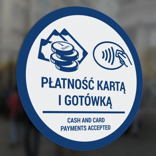 Nálepka - Platba kartou a v hotovosti 10x10