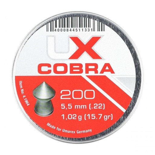 UMAREX DIABOLO VZDUCHOVÉ NÁTRELY Kobra vrúbkovaná 5,5mm 200 ks.