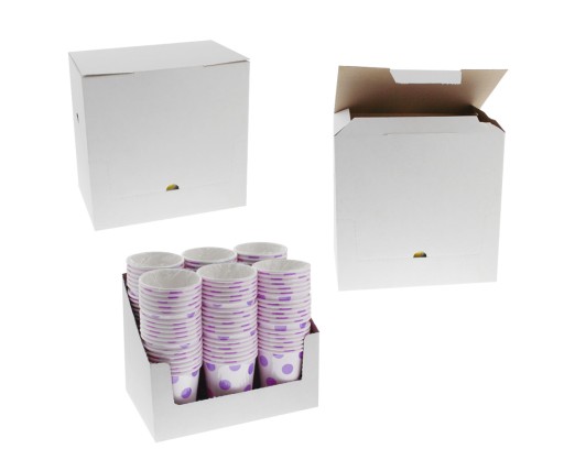 Levanduľové bodkované papierové poháre 250 ml 6 ks