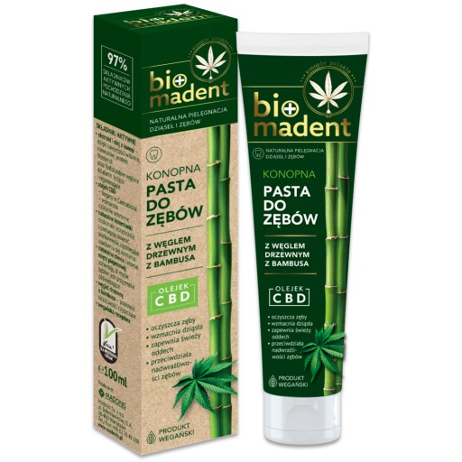 Bio Madent Konopná zubná pasta s bambusovým uhlím 100 ml