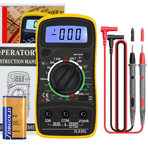 Digitálny multimeter merač aktuálneho napätia XL830L LCD podsvietený + káble