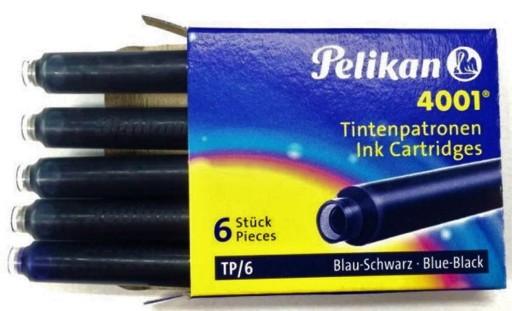 Náboje Pelikan 301184 modro-čierne, 6 kusov
