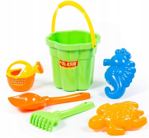 Polesie Sand KIT Formy vedro stierka Konvička Zelená