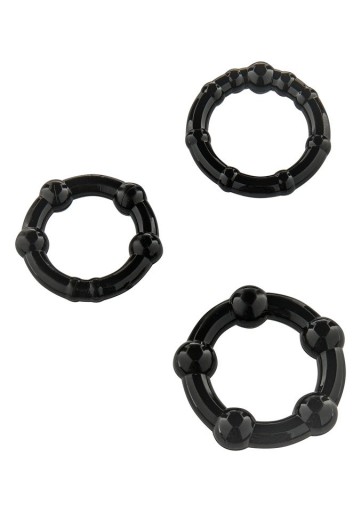 Tri čierne gélové prstene - Stay Hard Black