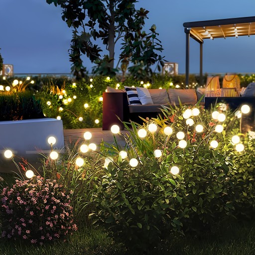 SLNEČNÁ LAMPA, 6xLED, guličky, teplá biela, 70 cm, NÁDHERNÁ
