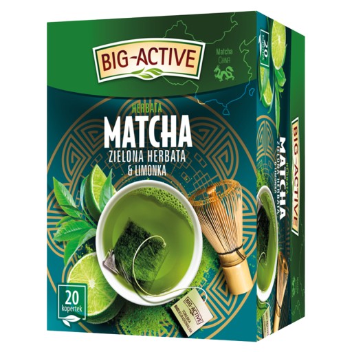 BIG ACTIVE MATCHA GREEN AND LIME expres čaj 20 OBÁLOK