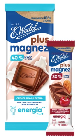 E.Wedel tyčinka plus datľový magnézium s malinami 28 g