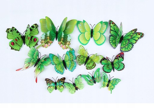 3D samolepky na stenu - BUTTERFLY BUTTERFLIES, Zelená