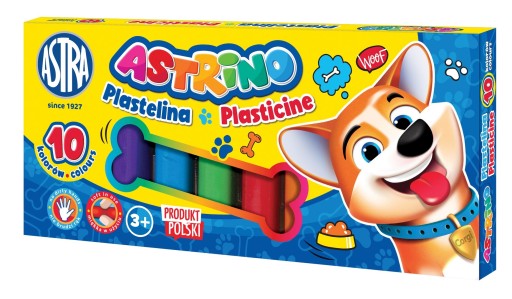 Okrúhla plastelína ASTRA - ASTRINO WOOF - DOGS - 10 farieb