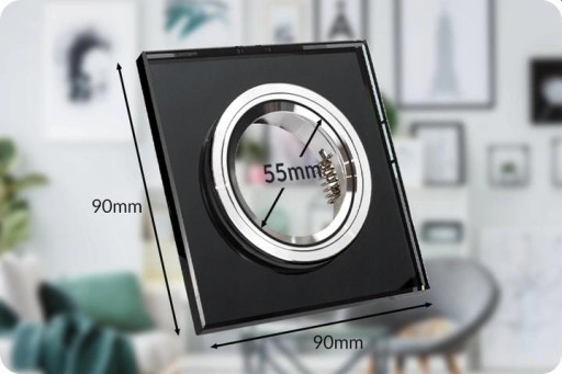 Čierny sklenený držiak LED lampy pre závesný strop