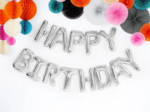 Fóliová balónová narodeninová dekorácia Happy Birthday