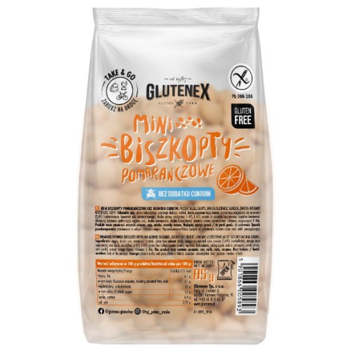 Mini pomarančové piškóty bez pridaného cukru, bezlepkové 85g