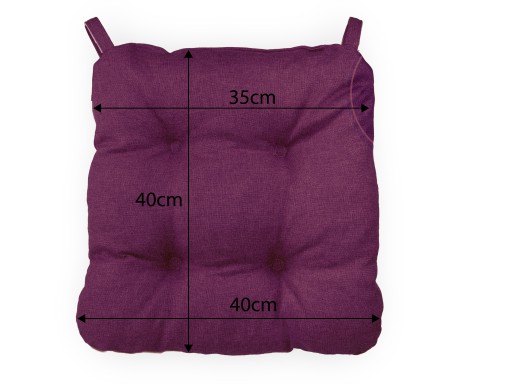 VANKÚŠ 40x40 NA STOLIČKU, KRESLO DO DOMOV A ZÁHRADY SO VELCRO FIALOVÝM VELCRO